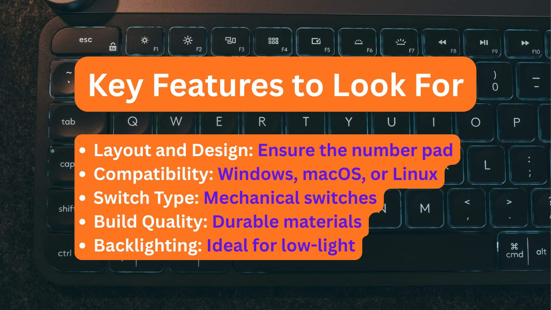 key features of Left-Handed Keyboard